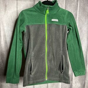 Columbia Kids' Green and Gray Full-Zip Fleece